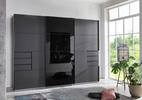 ORMAR S KLIZNIM VRATIMA boje grafita, crna   - boje grafita/crna, Moderno, staklo/drvni materijal (270/208/64cm) - Xora