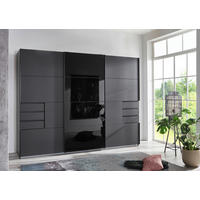 SKJUTDÖRRSGARDEROB 270/210/64 cm 3-dörrar - grafitfärgad/svart, Klassisk, metall/trämaterial (270/210/64cm) - MID.YOU