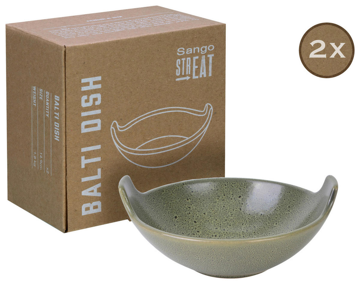 SCHÜSSELSET Streat Food 2-teilig 17/15,5 cm  - Grün, Basics, Keramik (17/15,5cm) - Creatable