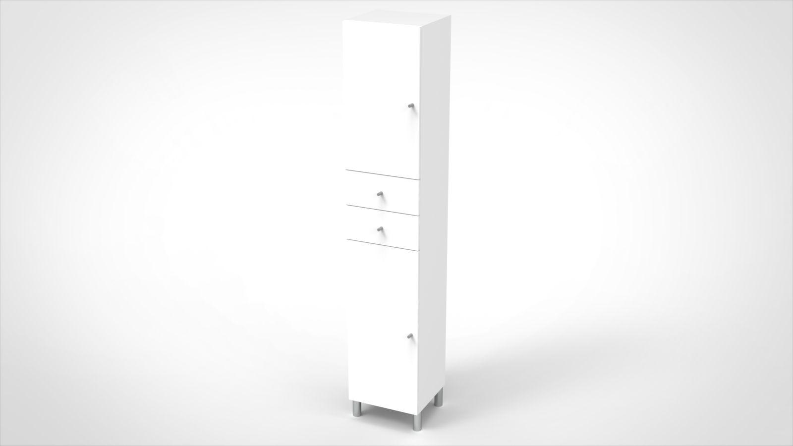 VISOKI ELEMENT  bijela  - bijela/srebrne boje, Konvencionalno, drvni materijal/metal (35/186/33,0cm) - Xora