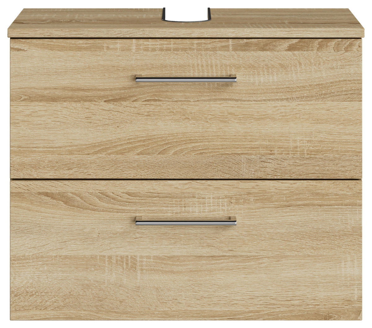 WASCHBECKENUNTERSCHRANK 60/49,8/33,3 cm  - Chromfarben/Eiche Bianco, KONVENTIONELL, Holzwerkstoff/Metall (60/49,8/33,3cm) - Sadena
