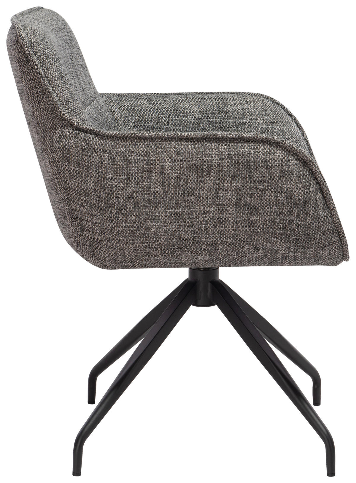 ARMLEHNSTUHL  in Eisen Mikrofaser  - Schwarz/Grau, Design, Textil/Metall (61/87,5/61cm) - Novel