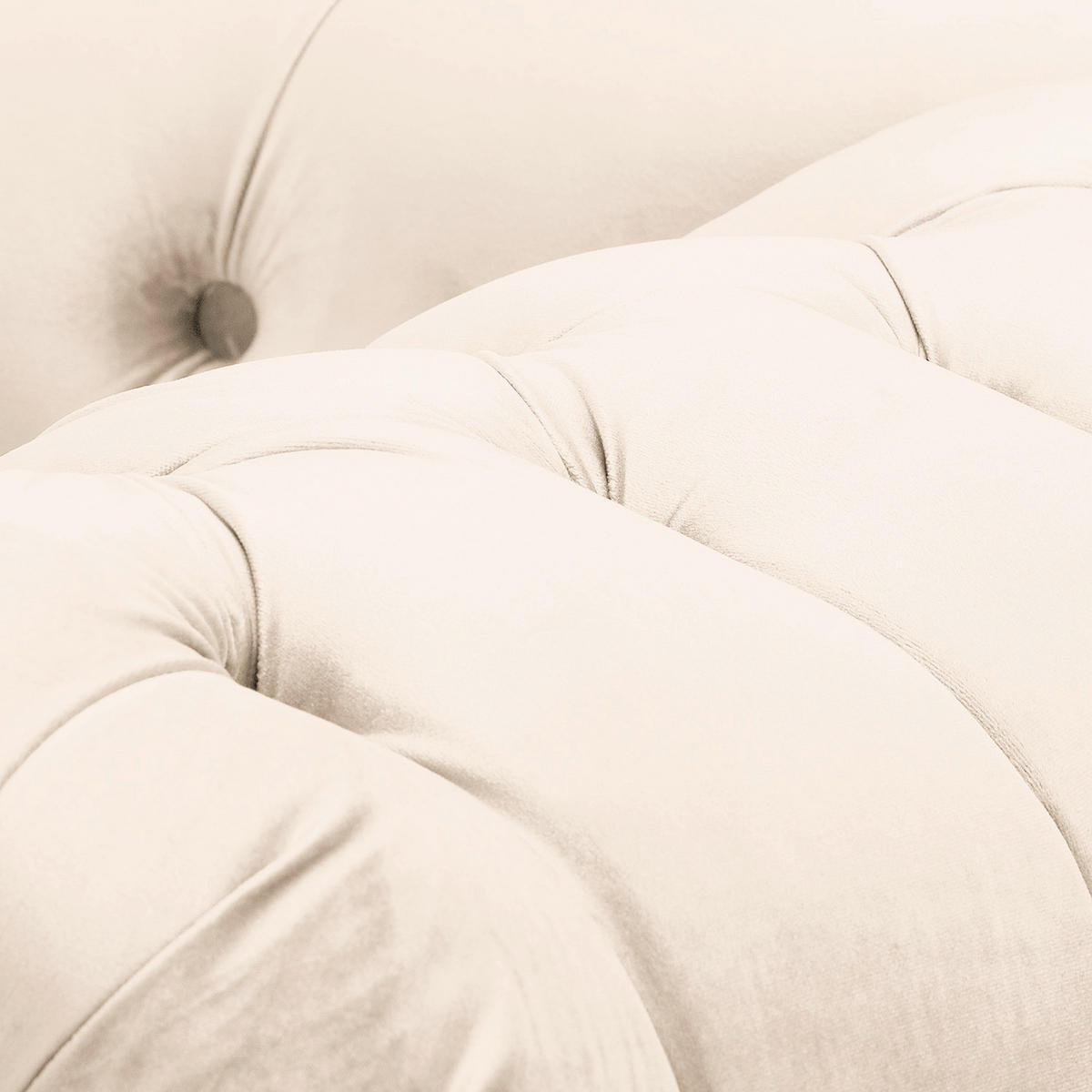 RÉCAMIERE Samt Creme  - Creme/Braun, Design, Holz/Textil (185/93/75cm) - Livetastic