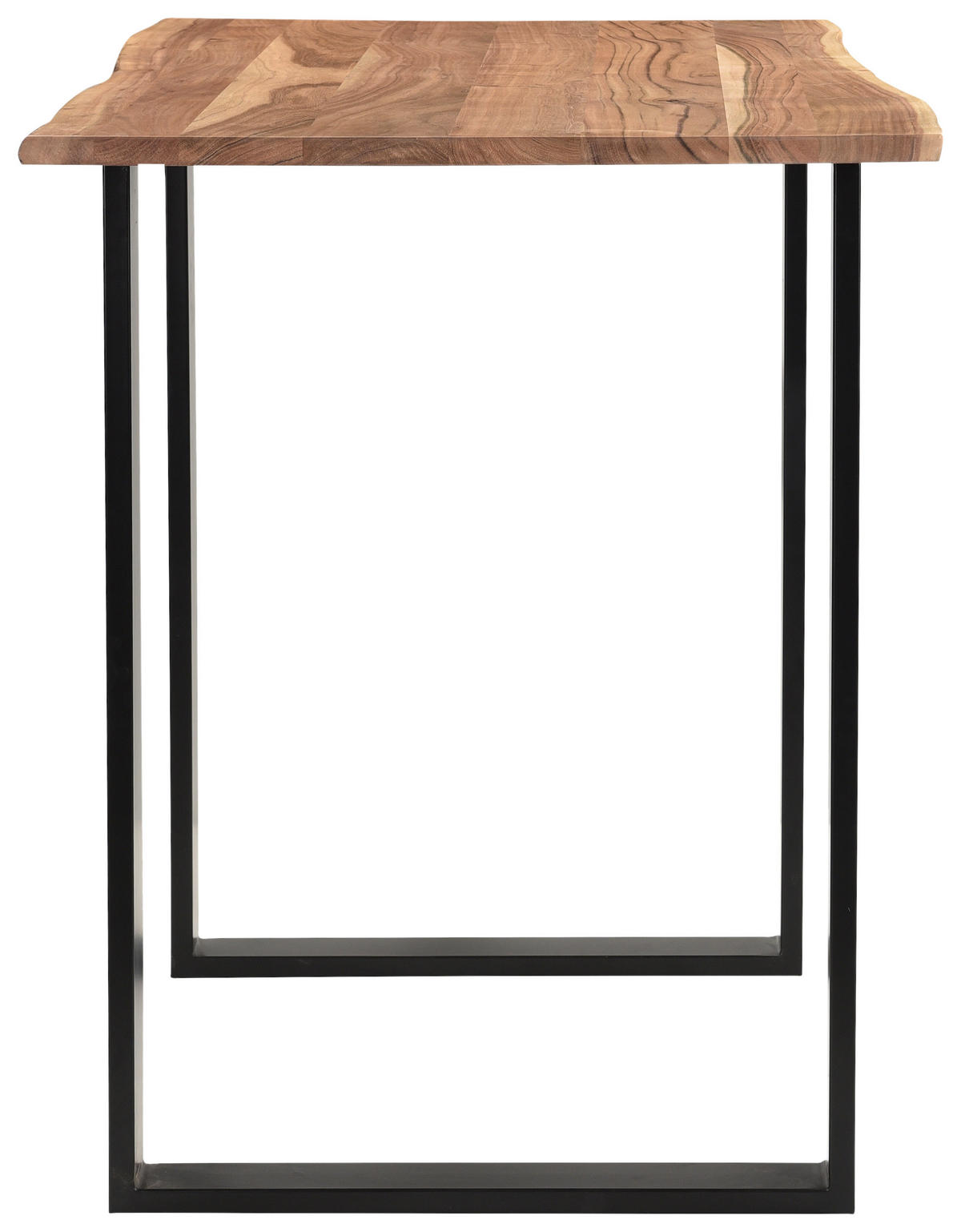 BARTISCH Akazie Hartholz rechteckig Schwarz, Akaziefarben  - Schwarz/Akaziefarben, Design, Holz/Metall (120/80/105cm) - Linea Natura