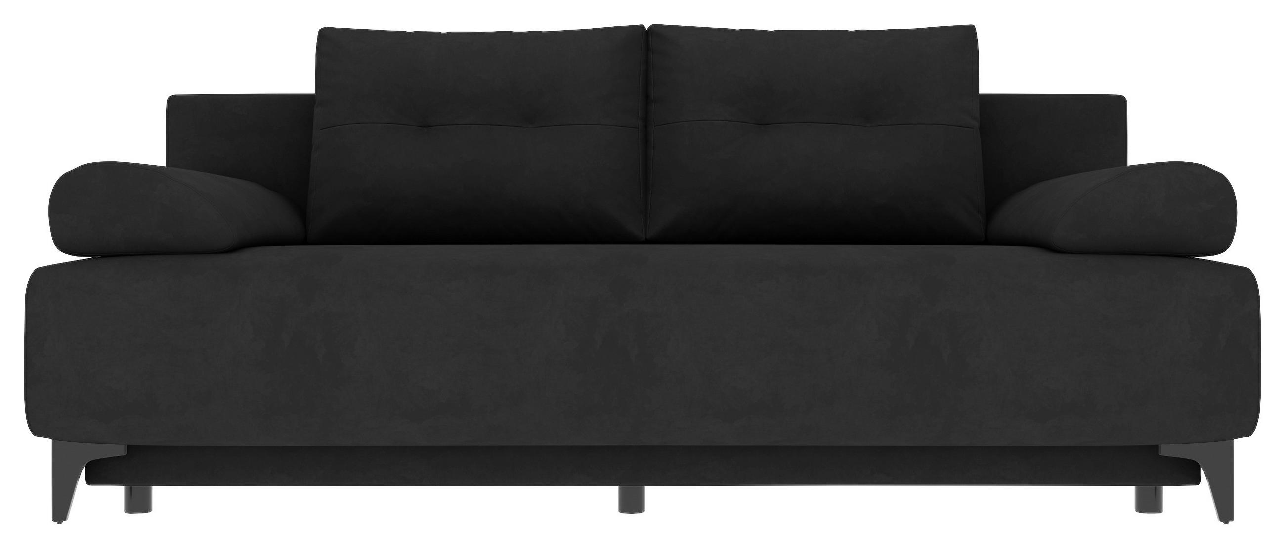 SCHLAFSOFA  mit Liegefunktion, Rücken echt Velours Anthrazit  - Anthrazit/Schwarz, KONVENTIONELL, Textil/Metall (200/98/90cm) - Carryhome
