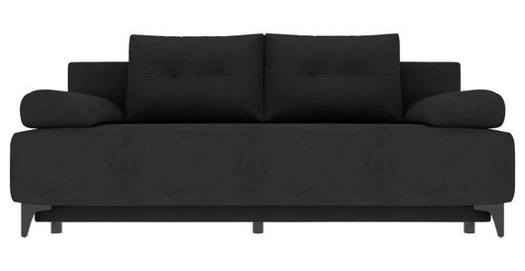 SCHLAFSOFA  in Velours Anthrazit  - Anthrazit/Schwarz, KONVENTIONELL, Textil/Metall (200/98/90cm) - Carryhome