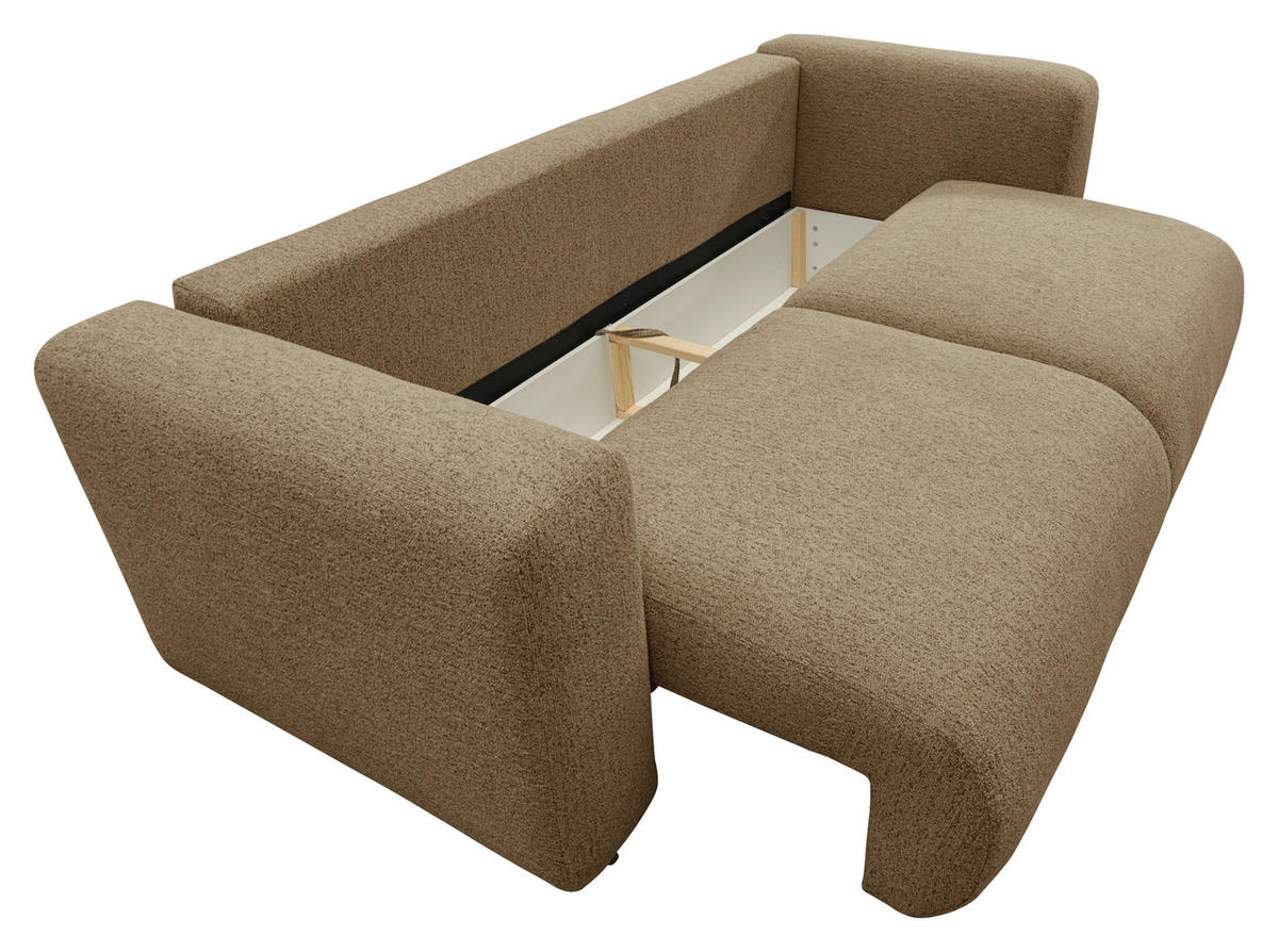 SCHLAFSOFA Flachgewebe Dunkelorange  inkl.  - Dunkelorange/Schwarz, MODERN, Kunststoff/Textil (248/94/109cm) - Carryhome