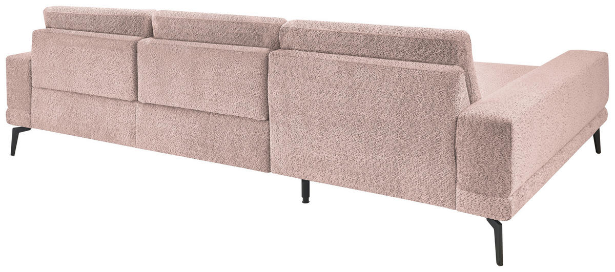 ECKSOFA Rosa Chenille  - Schwarz/Rosa, KONVENTIONELL, Textil/Metall (184/294cm) - SetOne by Musterring
