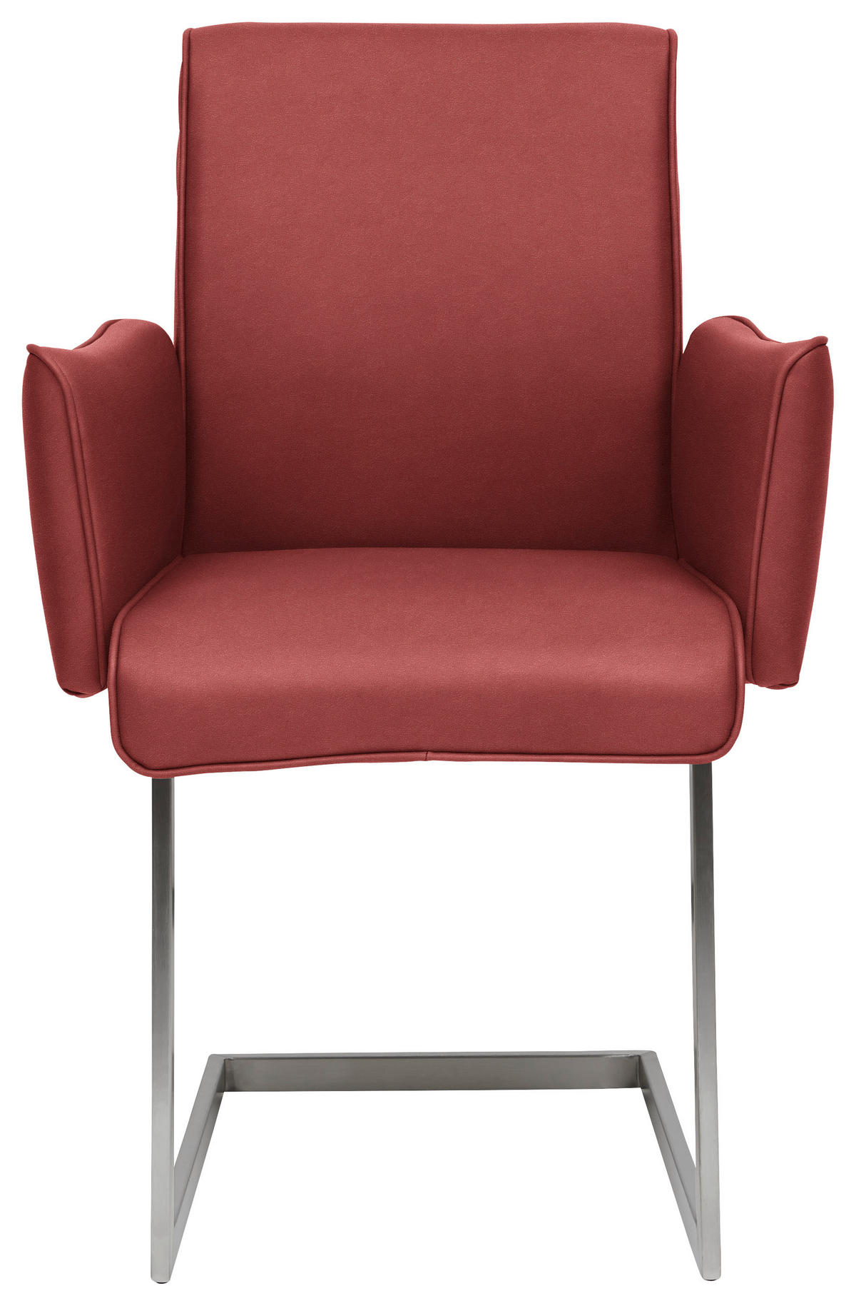 ARMLEHNSTUHL  in Stahl Mikrofaser  - Edelstahlfarben/Rot, Design, Holzwerkstoff/Textil (63/91/60cm) - Dieter Knoll