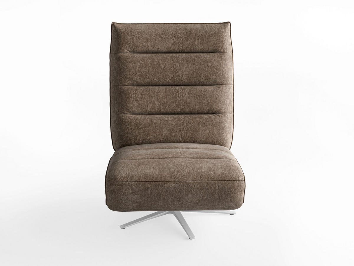 RELAXAČNÉ KRESLO, textil, hnedá - hnedá/strieborná, Basics, kov/textil (80/109/98cm) - Sit & More