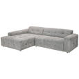 ECKSOFA Grau Flachgewebe  - Schwarz/Grau, KONVENTIONELL, Kunststoff/Textil (189/292cm) - Carryhome