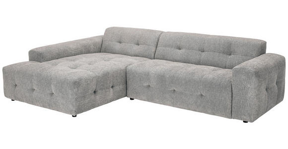 ECKSOFA Grau Flachgewebe  - Schwarz/Grau, KONVENTIONELL, Kunststoff/Textil (189/292cm) - Carryhome