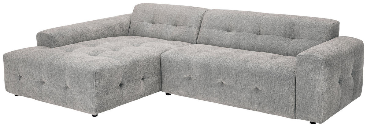 ECKSOFA in Flachgewebe Grau  - Schwarz/Grau, Konventionell, Kunststoff/Textil (189/292cm) - Carryhome