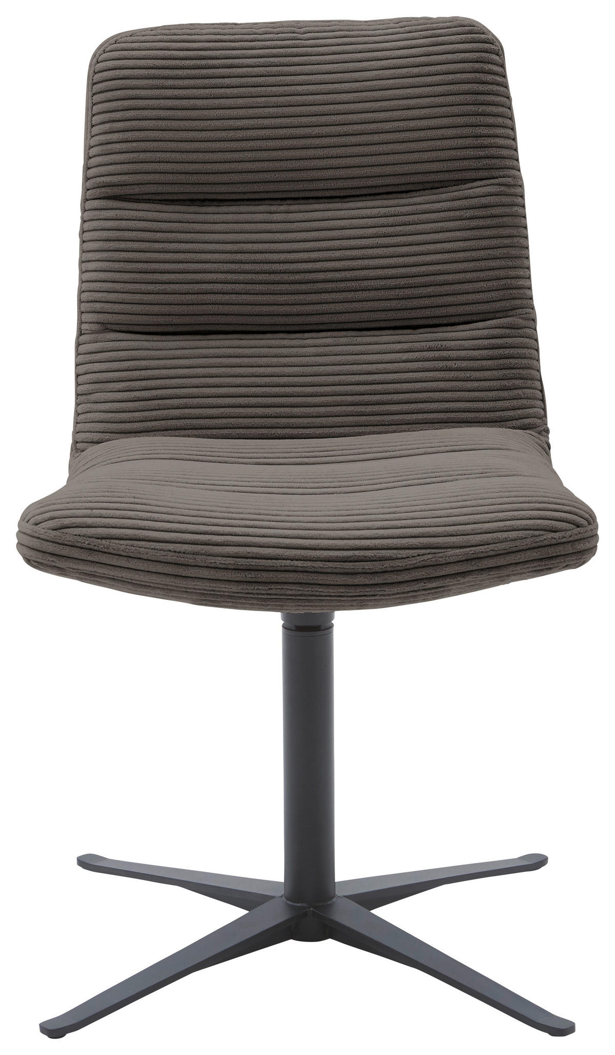 STUHL  in Cord  - Schwarz/Mokka, Design, Textil/Metall (52/88/66cm) - Dieter Knoll