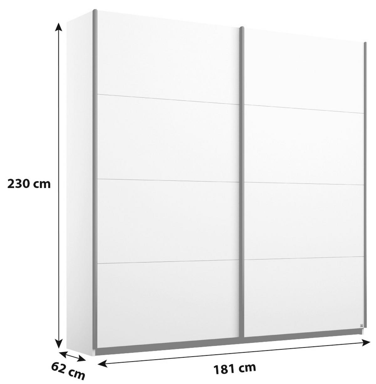 SCHWEBETÜRENSCHRANK in Grau  - Alufarben/Grau, Modern, Holzwerkstoff/Metall (181/230/62cm) - Rauch Möbel