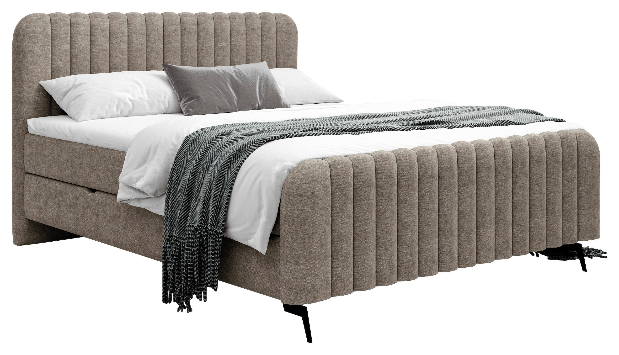 BOXBETT 160/200 cm  in Braun  - Schwarz/Braun, MODERN, Holz/Holzwerkstoff (160/200cm) - MID.YOU