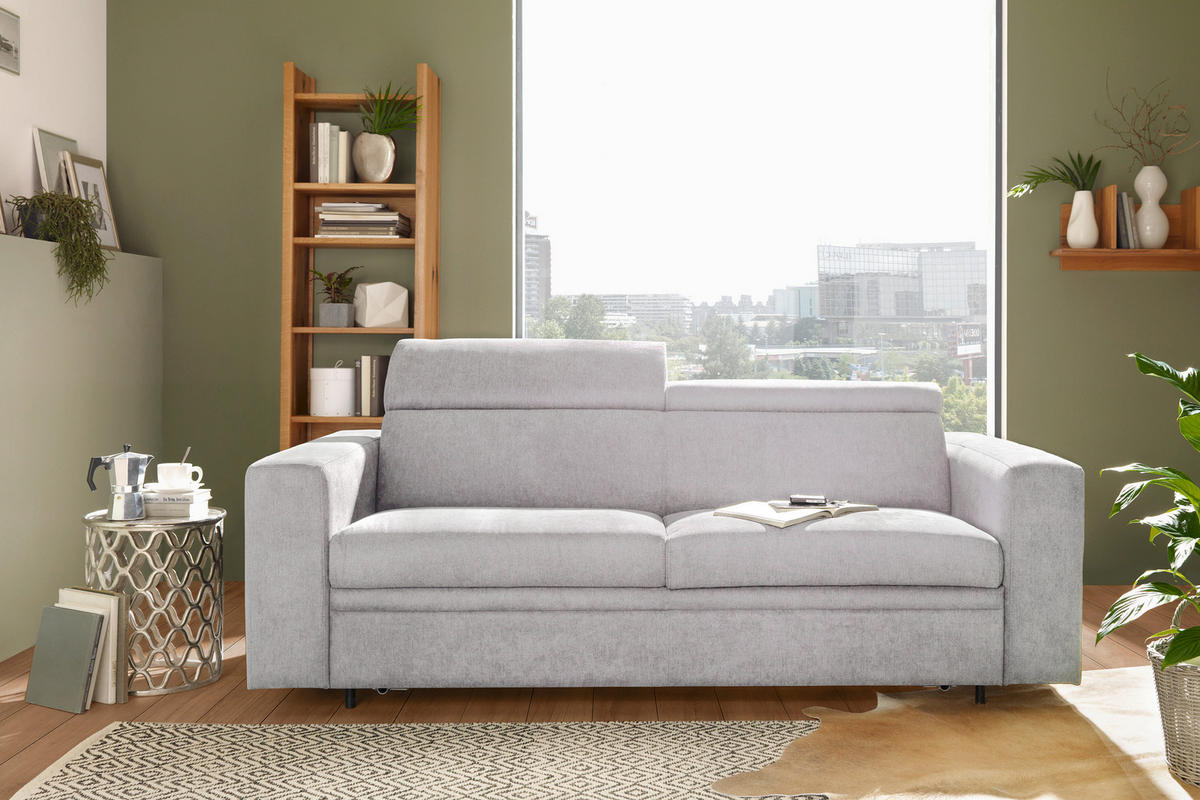 ROZKLÁDACÍ POHOVKA S MATRACÍ, textil, kašmírová - černá/kašmírová, Konvenční, textil/plast (206/83-100/100cm) - Novel