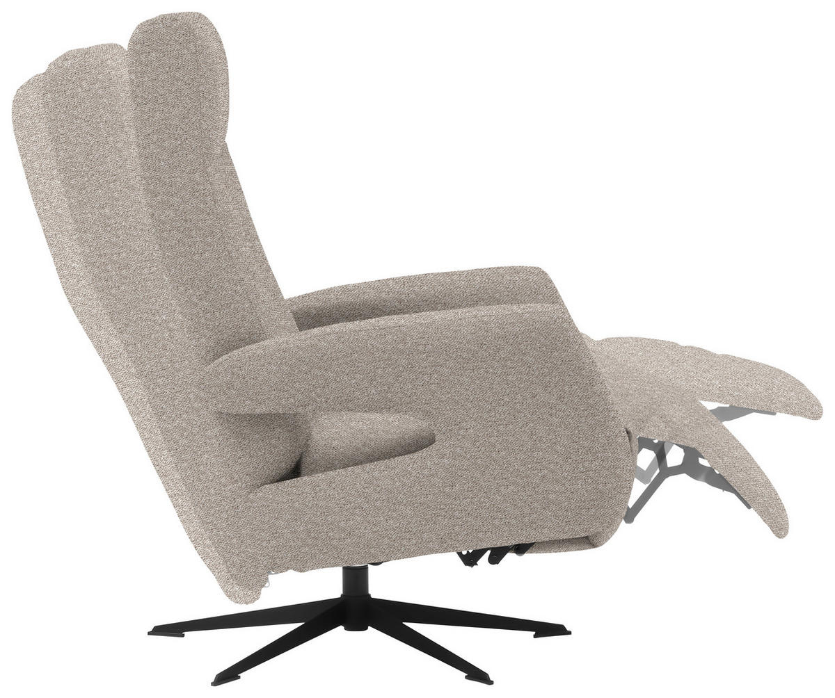 RELAXSESSEL in Textil Hellbraun  - Hellbraun/Schwarz, Design, Textil/Metall (74/105/82cm) - Welnova