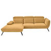ECKSOFA in Cord Currygelb  - Currygelb/Schwarz, Design, Textil/Metall (202/301cm) - Moderano