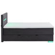 BOXSPRINGBETT 120/200 cm,  in Schwarz  - Silberfarben/Schwarz, Trend, Kunststoff/Textil (120/200cm) - Xora