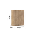 DREHTÜRENSCHRANK 151/197/60 cm 3-türig Sonoma Eiche  - Silberfarben/Sonoma Eiche, Design, Holzwerkstoff/Kunststoff (151/197/60cm) - Novel