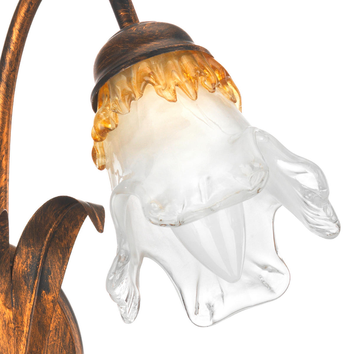 WANDLEUCHTE 23/14/28 cm   - Bronzefarben, KONVENTIONELL, Glas/Metall (23/14/28cm)