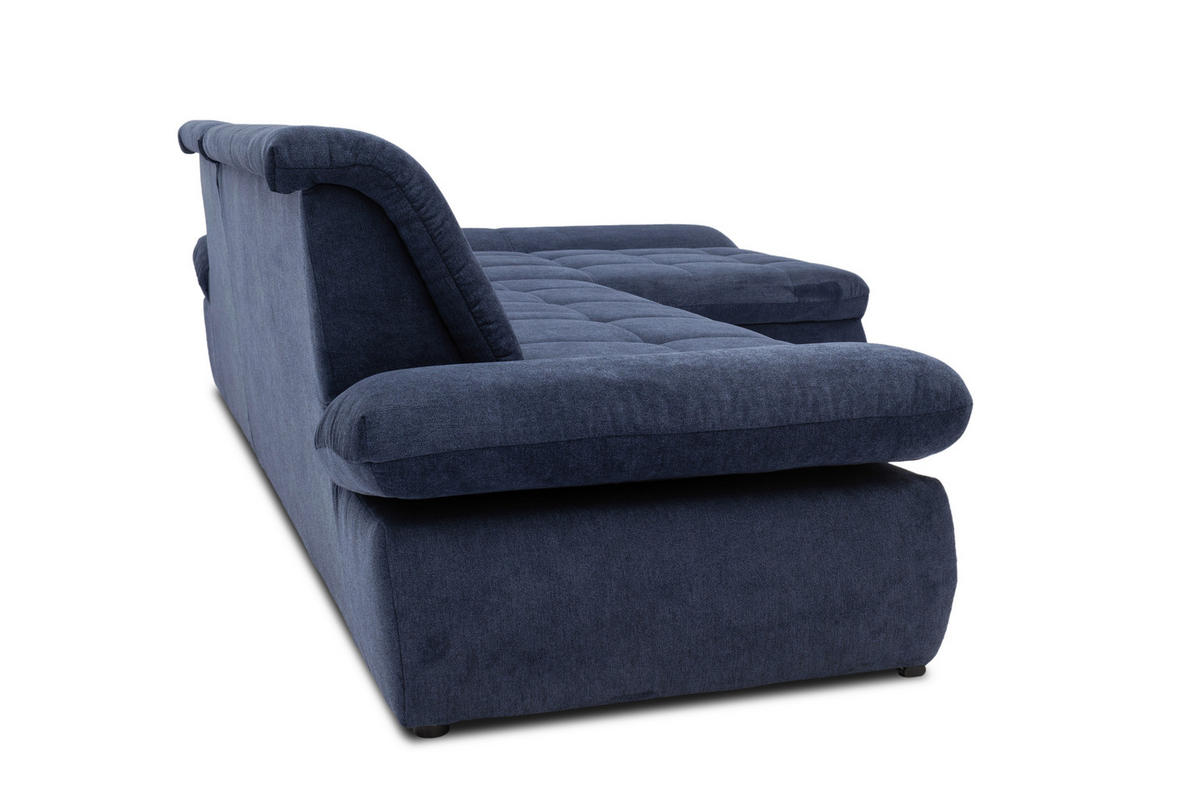 ECKSOFA in Mikrofaser Dunkelblau  300/172 cm  - Chromfarben/Dunkelblau, KONVENTIONELL, Textil/Metall (300/172cm) - MID.YOU