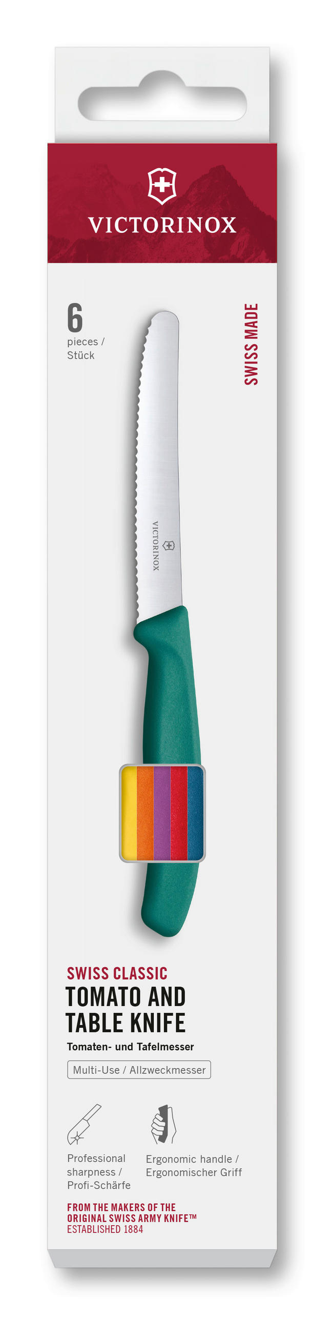 TOMATENMESSER  - Pastellblau/Hellrot, Basics, Kunststoff - Victorinox