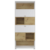 REGAL  90/214/38 cm Weiss, Eiche Artisan  - Weiss/Eichefarben, Konventionell, Holz/Holzwerkstoff (90/214/38cm) - Hom`in