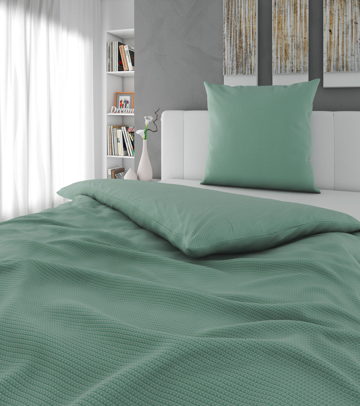 BETTWÄSCHE 155/220 cm  - Grün, Textil (155/220cm) - Esposa