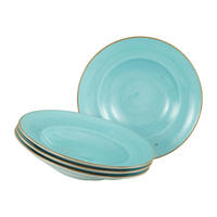Set De Farfurii Pentru Paste 27 cm  - alb/turcoaz, Basics, ceramică (27cm) - Creatable