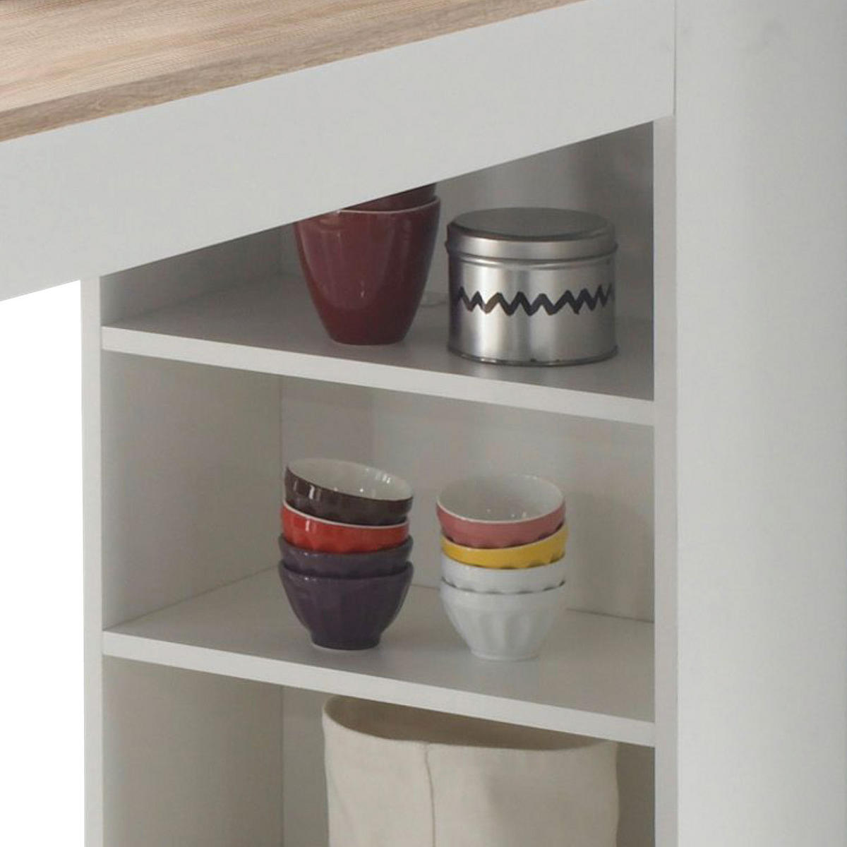 MASĂ DE BAR din material pe bază de lemn 115/50/103 cm   - alb/culoare lemn stejar, Design, material pe bază de lemn (115/50/103cm) - Carryhome