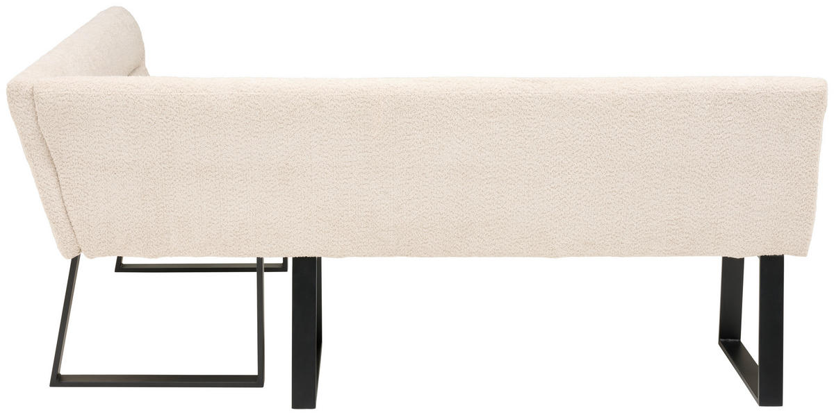ECKBANK 190/150 cm Webstoff, Bouclé Beige   - Beige/Schwarz, KONVENTIONELL, Textil/Metall (190/150cm) - MID.YOU