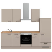 KÜCHENBLOCK Easytouch 270 cm  in Eichefarben, Sandfarben  - Sandfarben/Eichefarben, MODERN, Holzwerkstoff/Metall (270cm) - Nobilia