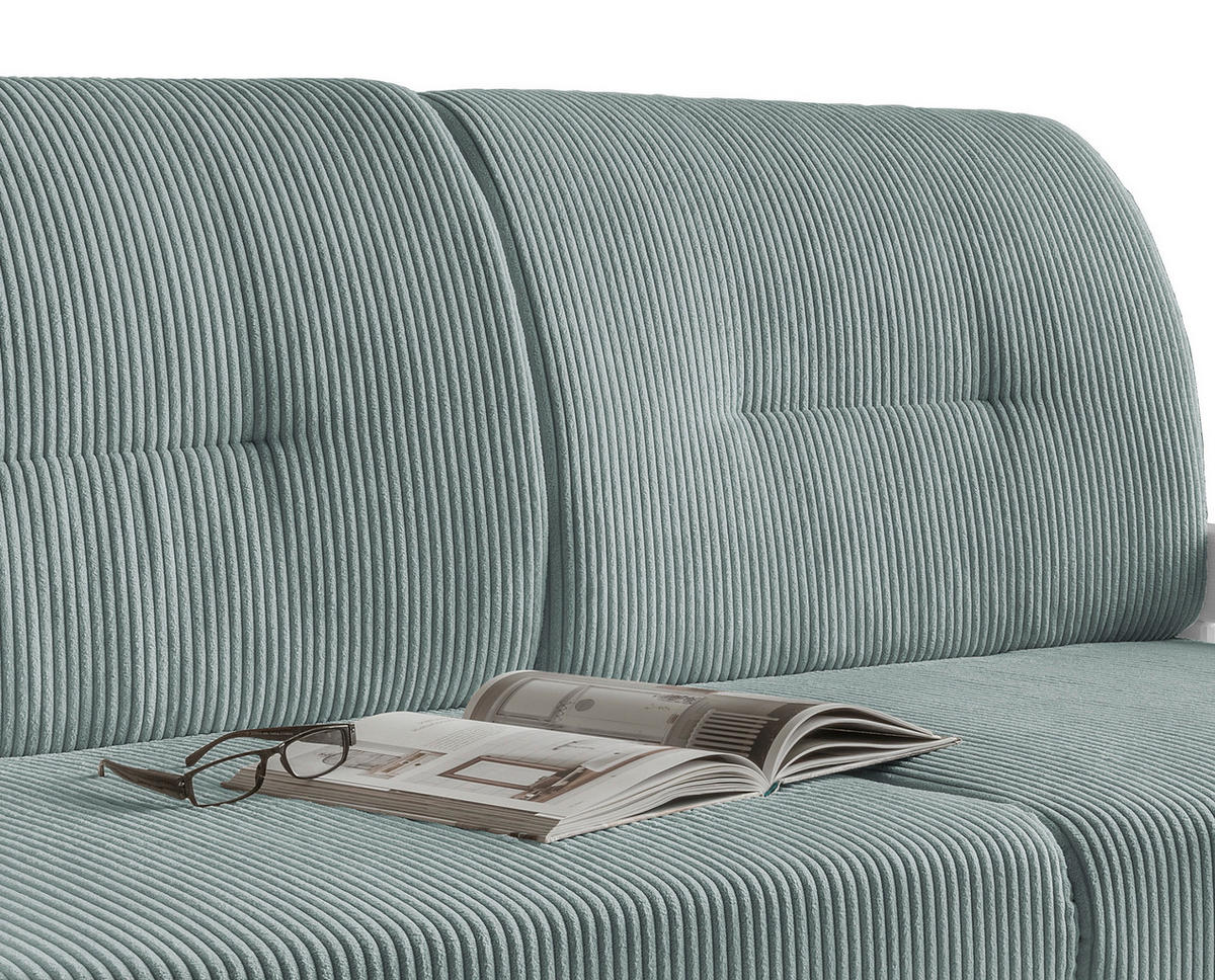 SCHLAFSOFA in Cord Hellblau  - Weiß/Hellblau, MODERN, Holz/Textil (154/88/90cm) - Livetastic