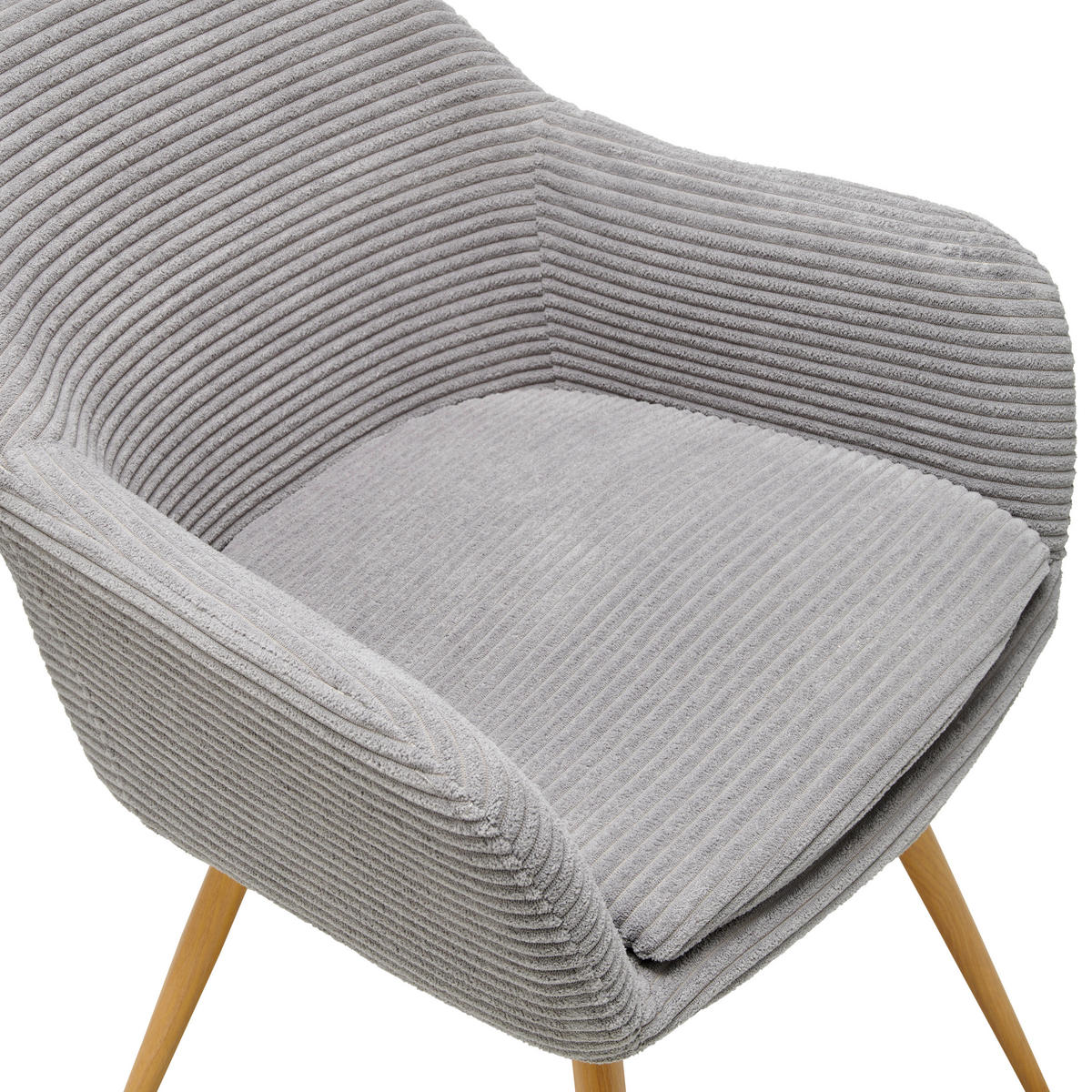 ŽIDLE S PODRUČKAMI, železo, manšestr, šedá - šedá/přírodní barvy, Lifestyle, kov/textil (57/83/62cm) - MID.YOU