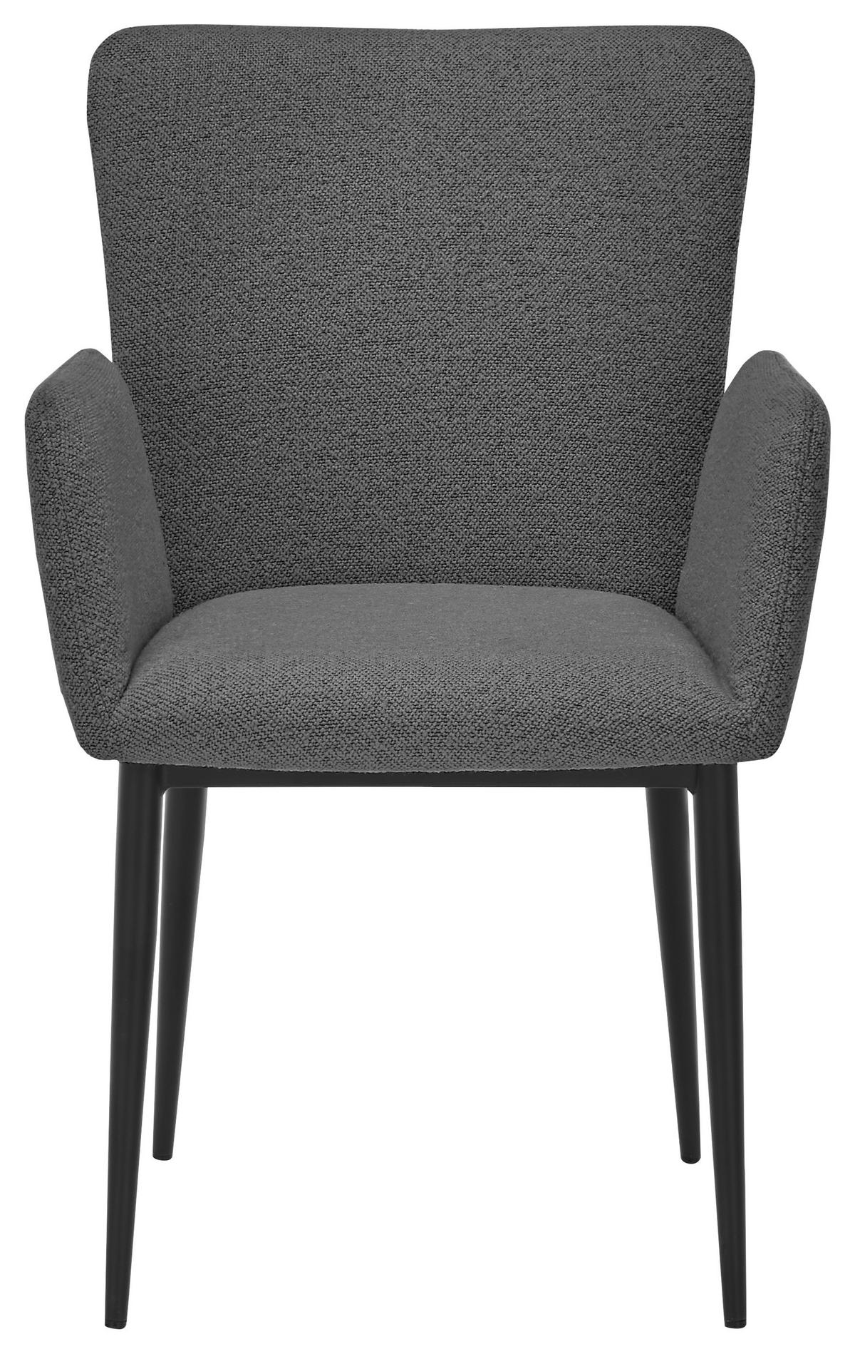 ARMLEHNSTUHL  in Stahl Bouclé  - Anthrazit/Schwarz, Trend, Textil/Metall (57/86/61,5cm) - SetOne by Musterring