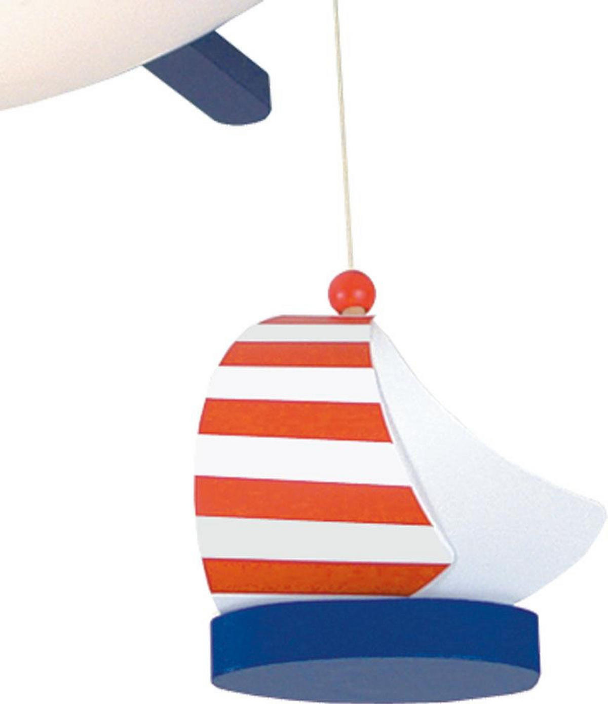 KINDERDECKENLEUCHTE Segelboote 53/53/10 cm   - Blau/Weiß, Trend, Holzwerkstoff/Kunststoff (53/53/10cm)