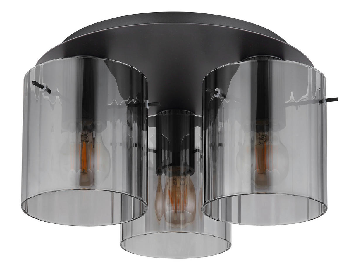 TAKLAMPA 37/20 cm  - mörkgrå, Design, metall/glas (37/20cm) - Novel