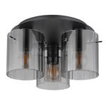 DECKENLEUCHTE  37/20 cm    - Dunkelgrau, Design, Glas/Metall (37/20cm) - Novel