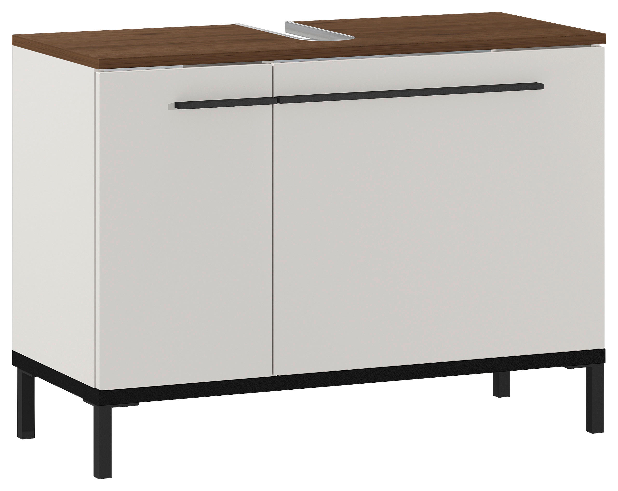 SKŘÍŇKA POD UMYVADLO, kašmírová, černá, barvy ořechu, kašmírová, 80/59/34 cm - černá/kašmírová, Moderní, kov/kompozitní dřevo (80/59/34cm) - Xora