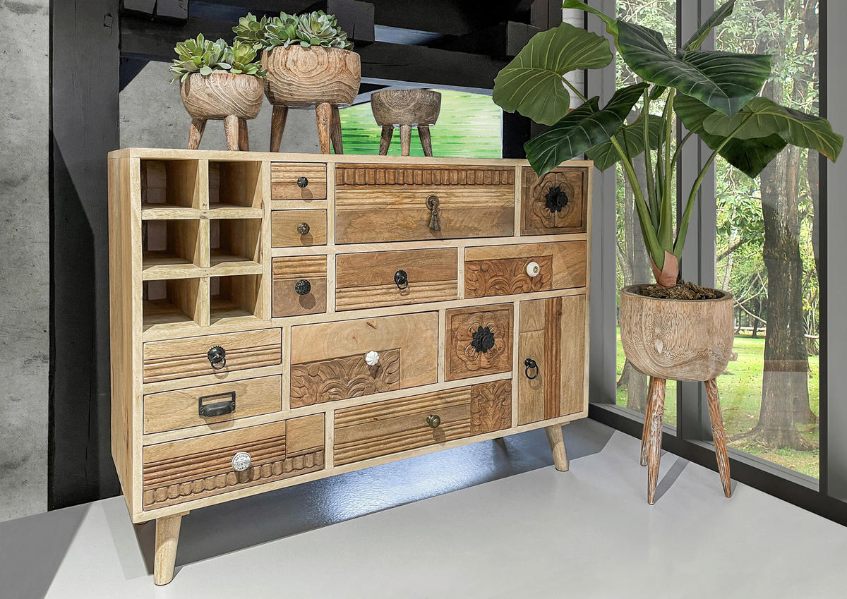 KOMMODE  in 115/85/37 cm  - Silberfarben/Messingfarben, Design, Holz/Metall (115/85/37cm) - Landscape