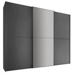 SCHWEBETÜRENSCHRANK  in Anthrazit  - Anthrazit/Graphitfarben, Design, Glas/Holzwerkstoff (249/222/68cm) - Moderano