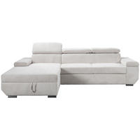 ECKSOFA LARS Creme Cord  - Chromfarben/Creme, Basics, Kunststoff/Textil (189/268cm) - Livetastic