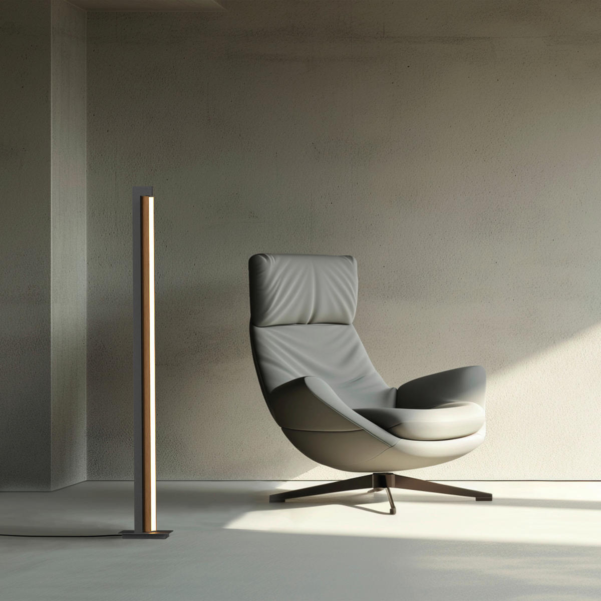 LED-STEHLEUCHTE - Eichefarben/Anthrazit, Design, Holz/Kunststoff (22/16/140cm) - Neuhaus PURE