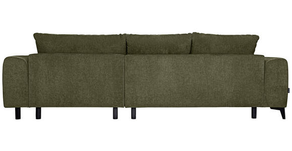 ECKSOFA  in Chenille Olivgrün  279/222 cm  - Schwarz/Olivgrün, KONVENTIONELL, Kunststoff/Textil (279/222cm) - Hom`in