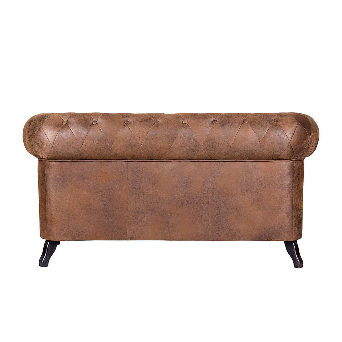 2-SITZER-SOFA GLASGOW Lederlook Braun  - Braun, Design, Holz/Textil (160/82/90cm) - P & B