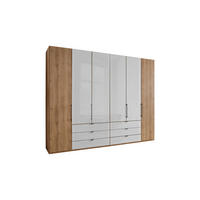 FALTTÜRENSCHRANK in Weiss, Eiche Bianco  - Schieferfarben/Weiss, Konventionell, Glas/Holzwerkstoff (300/216/58cm) - Dieter Knoll