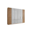 FALTTÜRENSCHRANK  in Weiß, Eiche Bianco  - Schieferfarben/Eiche Bianco, KONVENTIONELL, Glas/Holzwerkstoff (300/216/58cm) - Dieter Knoll