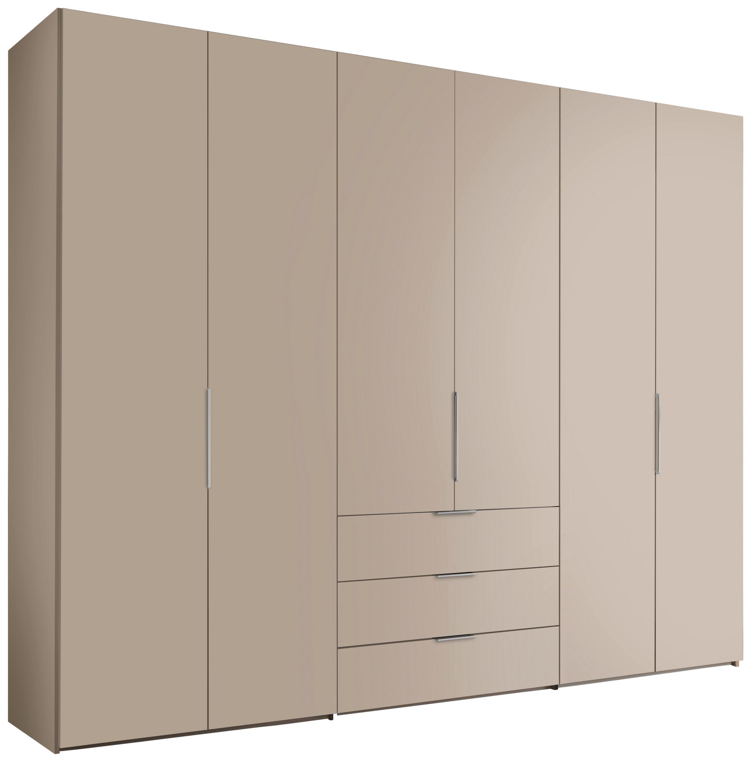 DREHTÜRENSCHRANK inkl. Zubehör 298/240/63 cm,  in Elfenbein, 6-türig  - Elfenbein/Alufarben, Design, Holzwerkstoff/Metall (298/240/63cm) - Dieter Knoll